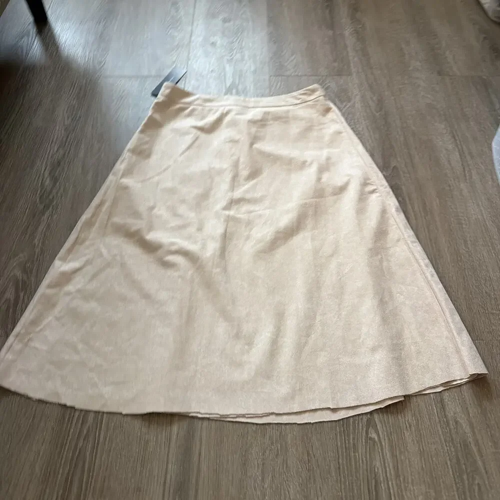 LULUS Vegan Brown Faux Suede Wrap Mini Skirt Small NEW‎